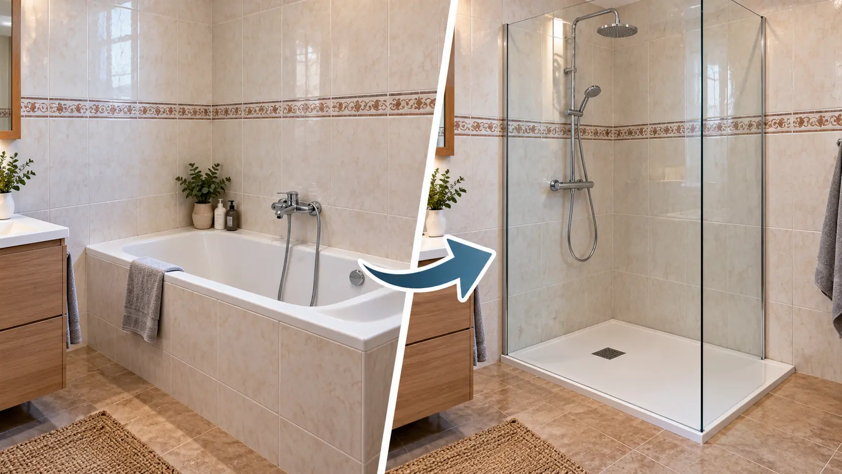 ¿Es posible cambiar una bañera por un plato de ducha sin quitar los azulejos?
