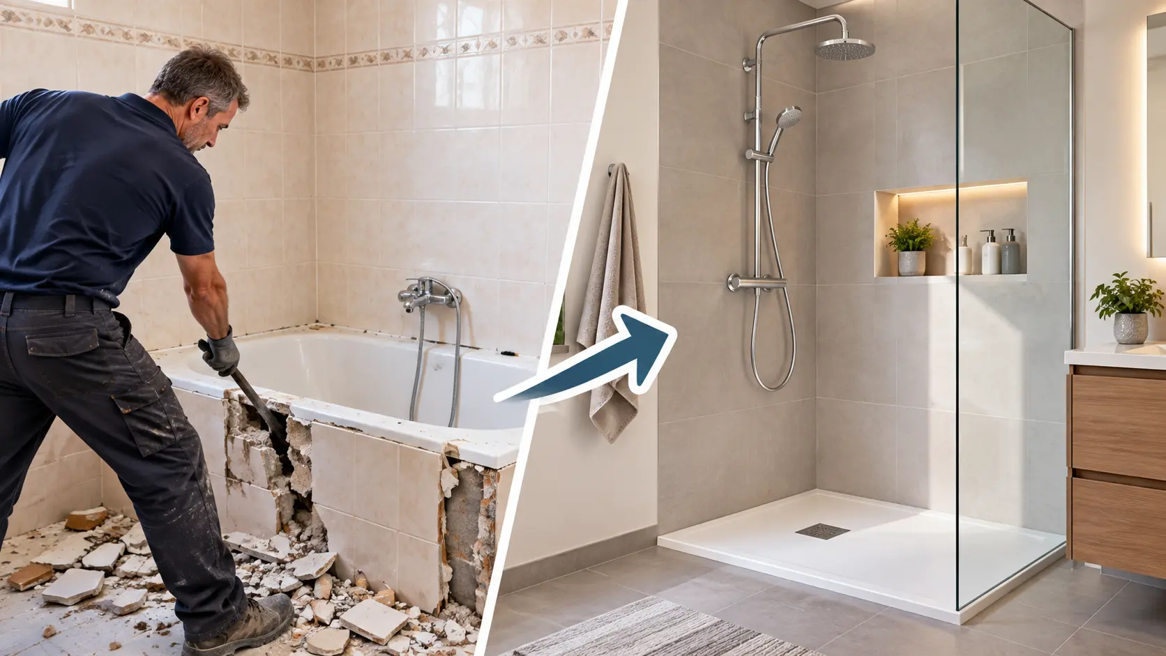 ¿Cuánto cuesta quitar una bañera y poner plato de ducha?